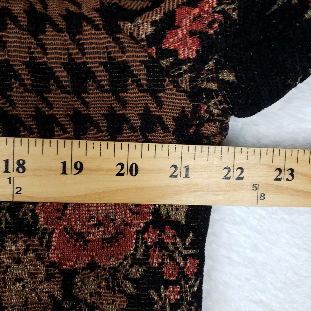 Studio Works Tapestry Patchwork Jacket Paisley Leopard Houndstooth Brown L 90s - Picture 15 of 16